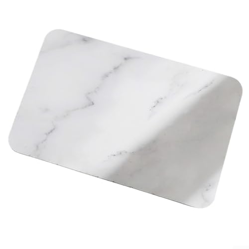 Vilgftyiet Kieselgur-Badematte, saugfähig, schnell trocknend, Bodenmatte, rutschfeste Badezimmer-Küchenmatte, natürliche Kieselgur, wasserabsorbierende Matte, 40 x 30 cm (weiß) von Vilgftyiet