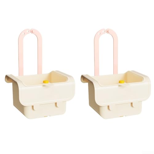 Vilgftyiet Küchenspüle, Siebkorb-Set, automatisches Ablasssystem, Wasserhahn-montierter Lebensmittelabfallbehälter, vielseitiges Abtropfwerkzeug für Knödel und Gemüse, 2 Stück (weiße Milch) von Vilgftyiet