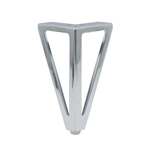 Vilgftyiet Metall-Möbelbeine, 15,2 cm, Ersatz-Schrankfüße, dreieckige Stütztischbeine mit rutschfester Matte für Sofa, Bett, Couchtisch, Heimwerker, Schwarz, Chrom, Gold (Chrom) von Vilgftyiet