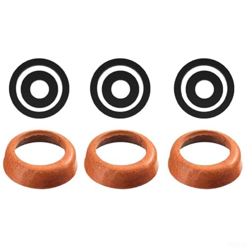 Vilgftyiet Modell 75 Wasserpumpe Reparatur Set, 3 Ledermanschetten & 6 Dichtungsringe mit Kuhfell Kolbenhülsen Griffpumpe Ersatzteile für Brunnen-/Gartenpumpen von Vilgftyiet