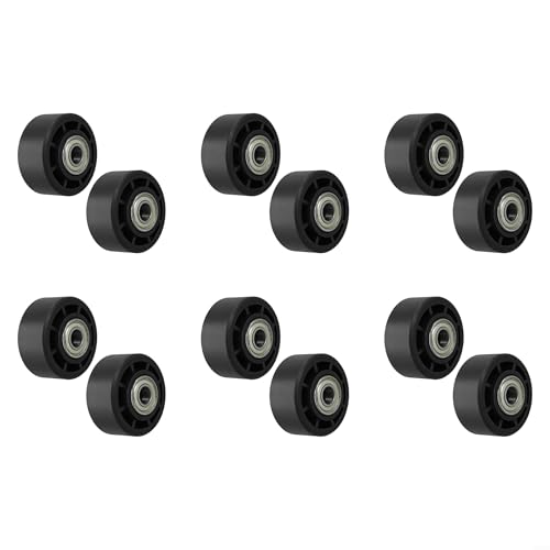 Vilgftyiet Nylon Laufbandlager Räder für Fitnessgeräte, funktionelle Riemenscheiben für Fitnessgeräte und stationäre Fahrräder, schwarz (12) von Vilgftyiet