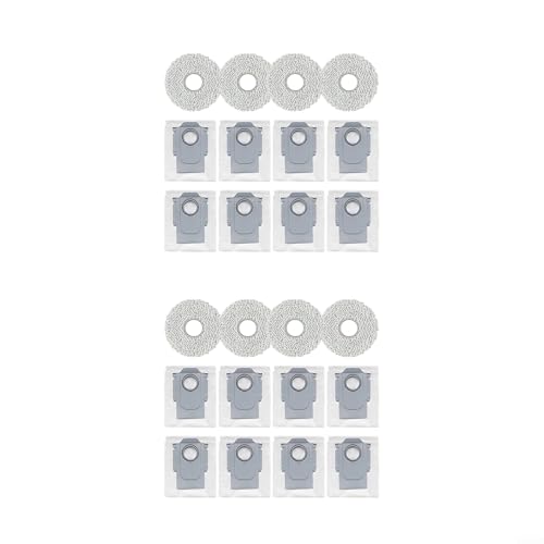 Vilgftyiet Roboter-Staubsauger-Teile-Set für QV 35A QR 798 QR 598: Mikrofaser-Wischmopp-Pads mit Staubfangbeuteln, Ersatz-Bodenwartungsset (24) von Vilgftyiet