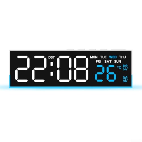 Vilgftyiet Smart Light Sensing Night Clock, LED Display with Auto Dimming Adjustable Brightness and Temperature Monitor, C and F Readings for Bedroom or Nursery Use(Blue) von Vilgftyiet