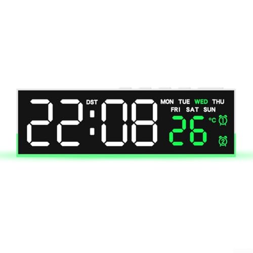 Vilgftyiet Smart Light Sensing Night Clock, LED Display with Auto Dimming Adjustable Brightness and Temperature Monitor, C and F Readings for Bedroom or Nursery Use(Green) von Vilgftyiet