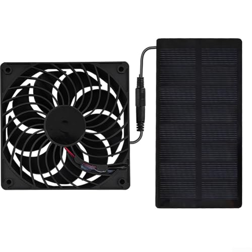 Vilgftyiet Solarventilator 2W 4V mit Polysilizium-Panel, Automatischer Belüftungsventilator für Treibhaus Camping Scheune, DC Solarbetriebener Lüfter 3000RPM für Gartenhaus Haustierhaus von Vilgftyiet