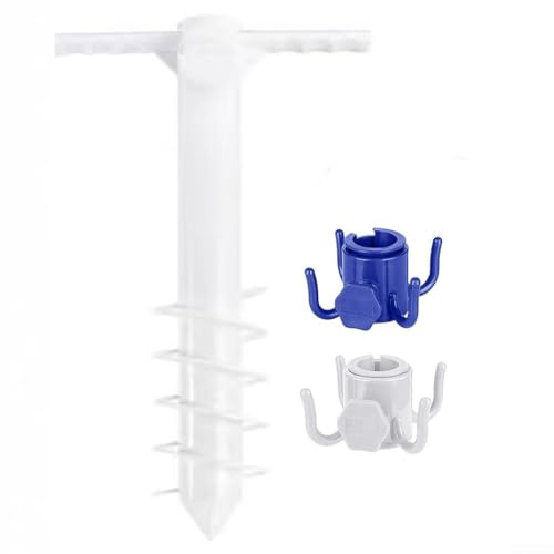Vilgftyiet Strandschirm Sandanker Erdspieß mit ergonomischem Griff, winddichter spiralförmiger Erdspieß und ABS-Sonnenschirmhalter für Garten, Camping, Picknick, leichtes tragbares Design (4) von Vilgftyiet