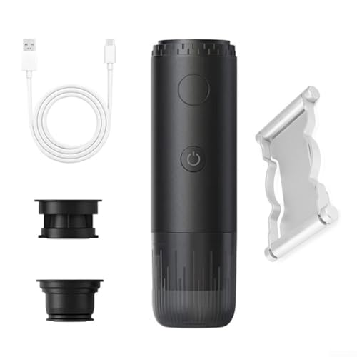Vilgftyiet Tragbare USB-Kaffeemaschine – 473 ml Reisebecher mit wiederaufladbarer Heizung, kompakt für Auto/Büro/Camping (schwarz, 16 x 12 x 18 cm) (B) von Vilgftyiet