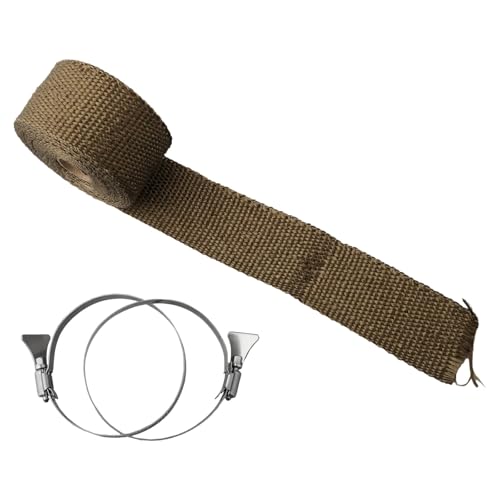 Wärmedämmendes feuerfestes Band, feuerfestes Klebeband für den Außenbereich, Verbrühungsschutzband, feuerfestes Wickelrohr, mit 2 verstellbaren Klemmen, 5 m x 5 cm von Vilgftyiet