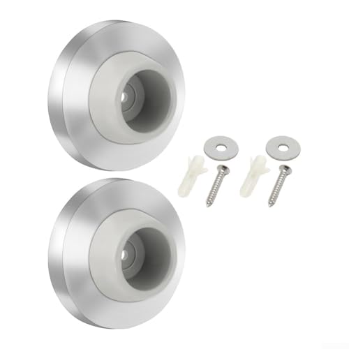 Wall Protector Solutions Türstopper im konkaven Design in einem praktischen 2er-Pack mit einfachen Einrichtungsoptionen (Silber) von Vilgftyiet