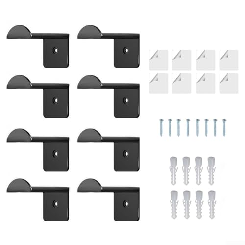 Wandmontierter Kappen-Organizer für Baseball- und Cowboyhüte, ABS-PVC-Metallmaterial mit sicherer Hakenaufbewahrung (schwarz) von Vilgftyiet