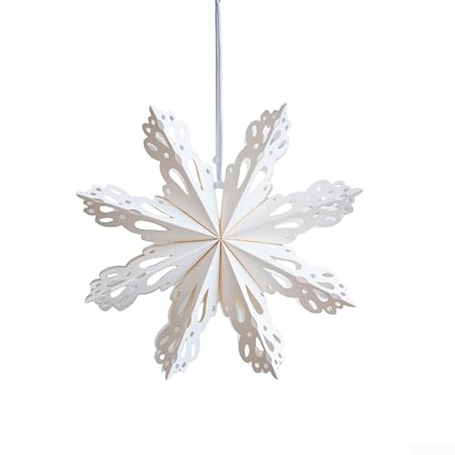 Weihnachtspapier Origami Stern hängende Ornamente für Weihnachten, dekorative hängende Sterne mit geschnitzten Mustern, geeignet für Partys und saisonalen Gebrauch (30 cm weiß) von Vilgftyiet