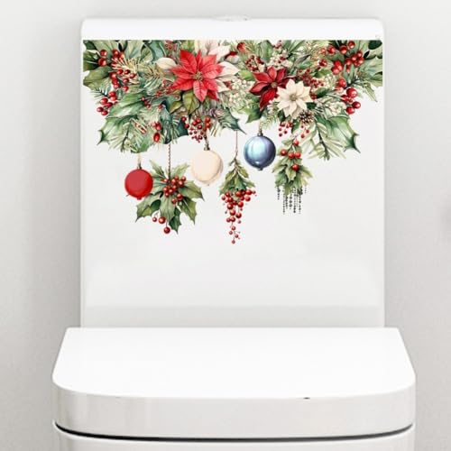 Weihnachtsschmuck Toilettendeckel-Aufkleber, wasserdicht, für WC-Deckel, Tanksitz, mit einfacher Anwendung und Entfernung von Vilgftyiet