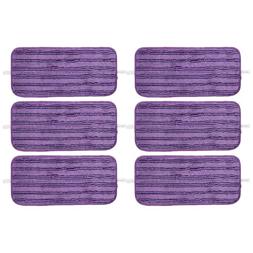 Wiederverwendbare Wischmopp-Pads für Nassmopp, 4/6 Stück, nasse Pads, waschbar, Mikrofaser, Haushaltsreinigungsartikel (6 Stück) von Vilgftyiet