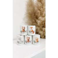 Personalisierte Spardose | Geschenk Baby Kind Geburt Mit Name Bär Hase Fuchs Reh Eichhörnchen Waschbär von ViliveDE