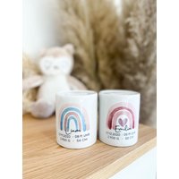 Personalisierte Spardose Regenbogen | Geschenk Baby Kind Geburt Mit Name Taufe Geburtstag Sparbüchse Geldgeschenk von ViliveDE