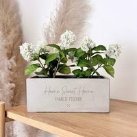 Personalisierter Blumentopf | Einzug Einweihung Geschenk Betonoptik Keramik Geschenkidee Erste Wohnung Haus Gravur Home Sweet von ViliveDE