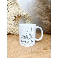 Personalisiertes Geschenk Opa | Geburtstagsgeschenk Tasse Line Art Händer Geburtstag & Enkel Mit Name Keramiktasse von ViliveDE
