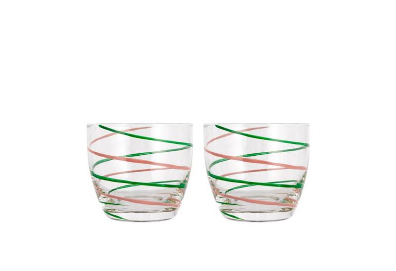 Villa Collection Denmark Glas Styles Grün/Rosa 200 ml, Glas von Villa Collection Denmark