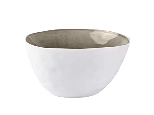 Villa Collection 261243 Suppenteller 2L Oval Keramik grau, weiß Schüssel – Schalen Suppenteller, 2 l, oval, Keramik, Grau, Weiß, zum Servieren von Zone Denmark
