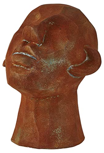 Villa Collection Talvik Kopf Figur Deko, Dekorative Skulptur aus Beton/Zement, Skandinavische Deko Modern, 16 x 18 x 23 cm, Braun von Villa Collection