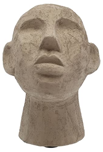 Villa Collection Talvik Kopf Figur Deko, Dekorative Skulptur aus Beton/Zement, Skandinavische Deko Modern, 16 x 18 x 23 cm, Graubraun von Villa Collection