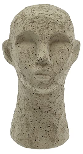 Villa Collection Talvik Kopf Figur Deko, Dekorative Skulptur aus Beton/Zement, Skandinavische Deko Modern, 8,5 x 8,5 x 15 cm, Olivgrün von Villa Collection