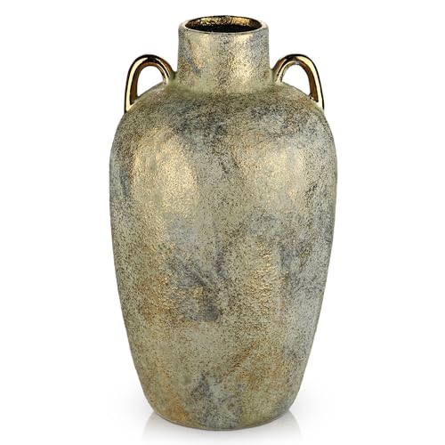 Große Keramikvase, rustikale Bauernhaus-Vase, Vintage-Blumenvase mit 2 Ohren, galvanisierte Terrakotta-Vasen für Zuhause, Wohnzimmer, Regal, Kaminsims, Eingang, Hochzeit, Tischdekoration Große Keramikvase, rustikale Bauernhaus-Vase, Vintage-Blumenvase mit 2 Ohren, galvanisierte Terrakotta-Vasen für Zuhause, Wohnzimmer, Regal, Kaminsims, Eingang, Hochzeit, Tischdekoration von Villa Como