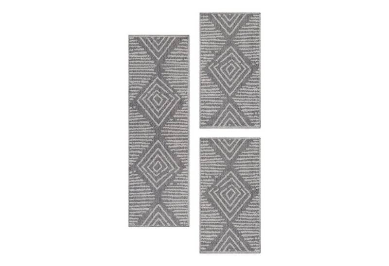 Villa Möbel Bettumrandung Bordüre Design, Höhe 0 mm, (3-tlg), Outdoor Teppich Gestreift Design Wetterfest für Terrasse Balkon Küche von Villa Möbel