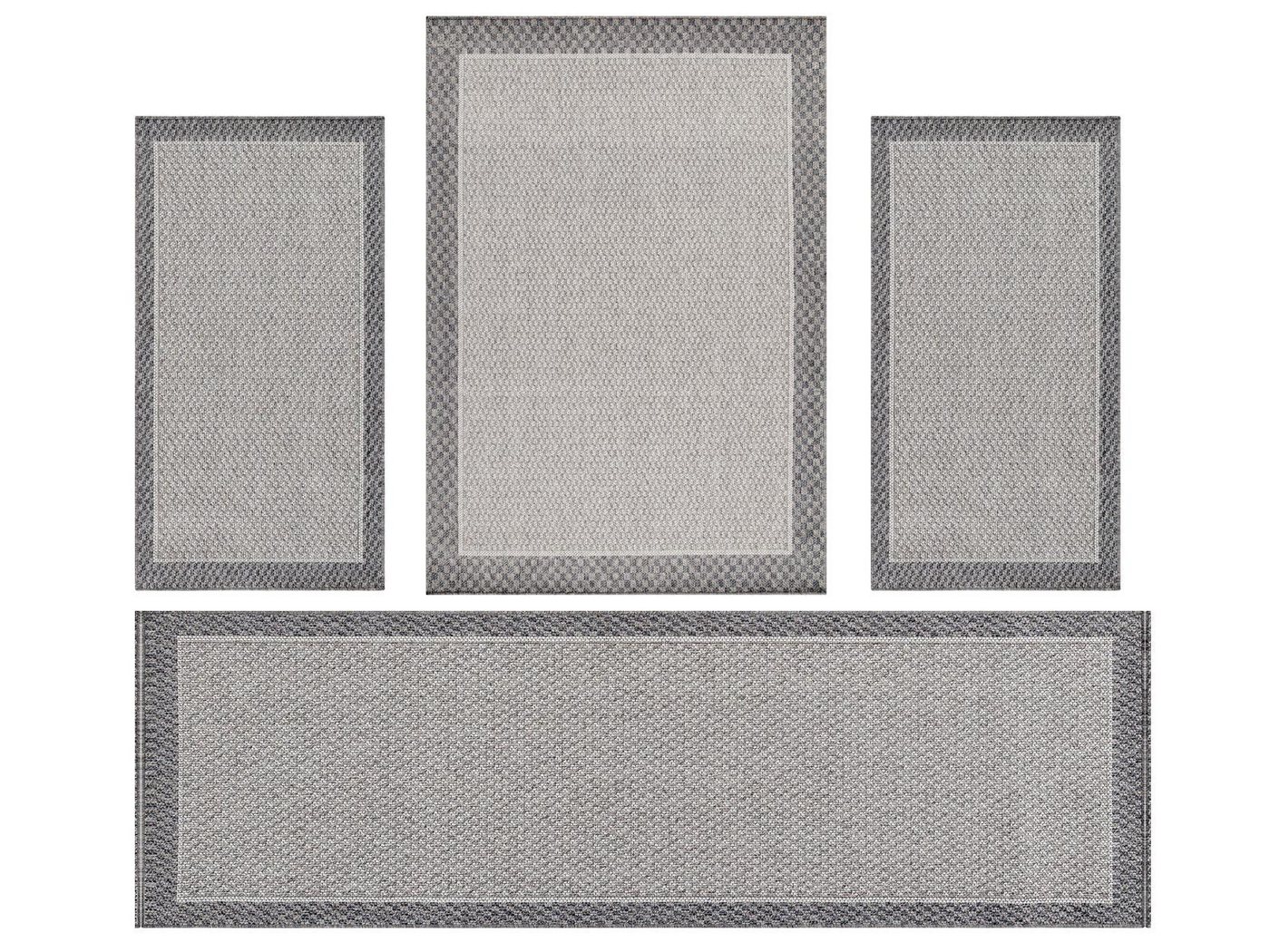 Villa Möbel Bettumrandung Bordüre Design, Höhe 0 mm, (4-tlg), Outdoor Teppich Bordüre Design Wetterfest für Terrasse Balkon Küche von Villa Möbel