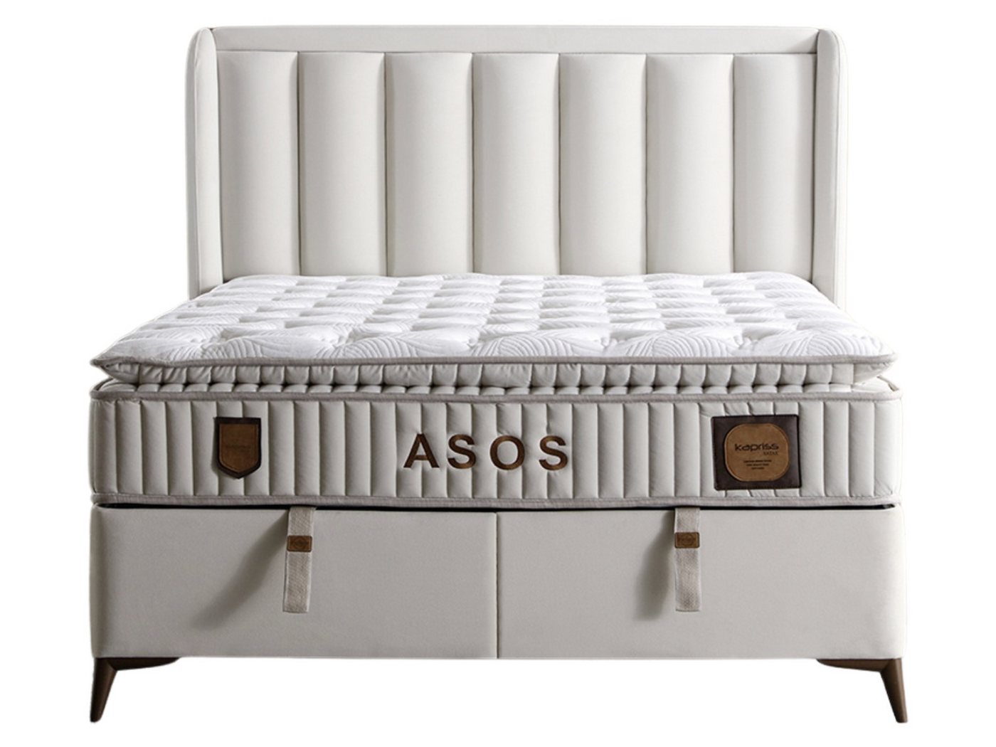 Villa Möbel Boxspringbett Asos (Bett Set, Bett Set), XXL-Bettkasten mit Gasdruckfedern  mühelos & geräumig von Villa Möbel