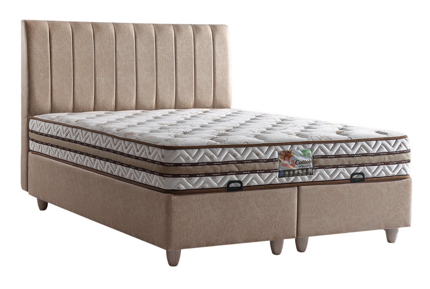 Villa Möbel Boxspringbett Cotton (Bett), XXL-Bettkasten mit Gasdruckfedern mühelos & geräumig Villa Möbel Boxspringbett Cotton (Bett), XXL-Bettkasten mit Gasdruckfedern mühelos & geräumig von Villa Möbel