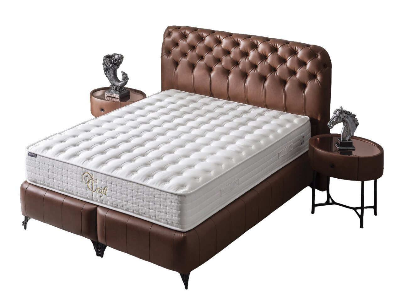 Villa Möbel Boxspringbett Craft (Bett Set, Betset), Bettkasten mit XXL Stauraum & Gasdruckfedern für einfache Handhabung von Villa Möbel