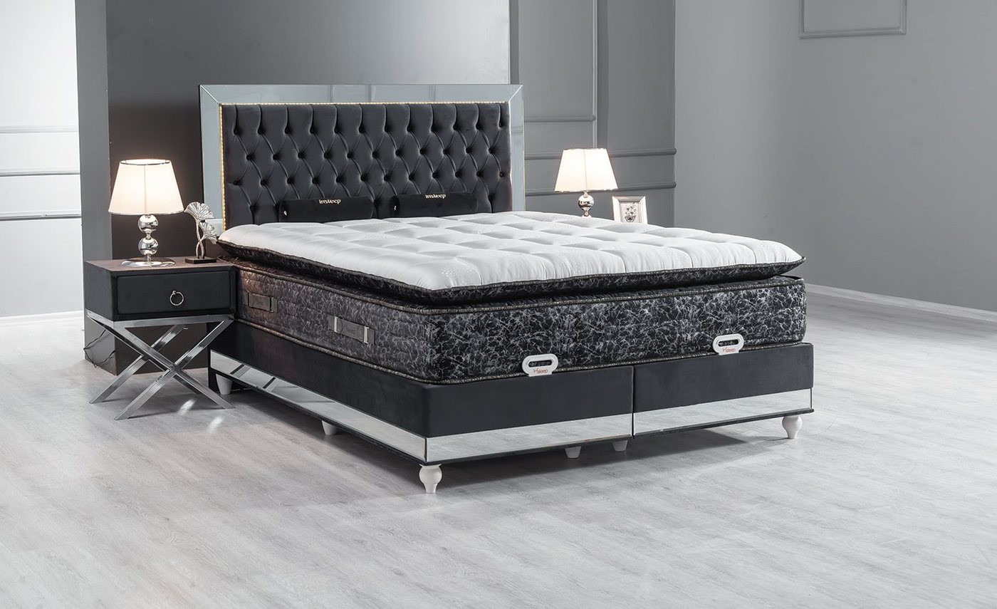 Villa Möbel Boxspringbett ELEGANCE (Bett Set, Bettset), Bettkasten mit XXL Stauraum & Gasdruckfedern für einfache Handhabung von Villa Möbel