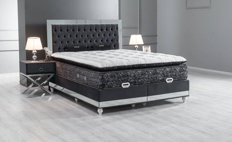 Villa Möbel Boxspringbett ELEGANCE (Bett Set, Bettset), Bettkasten mit XXL Stauraum & Gasdruckfedern für einfache Handhabung von Villa Möbel
