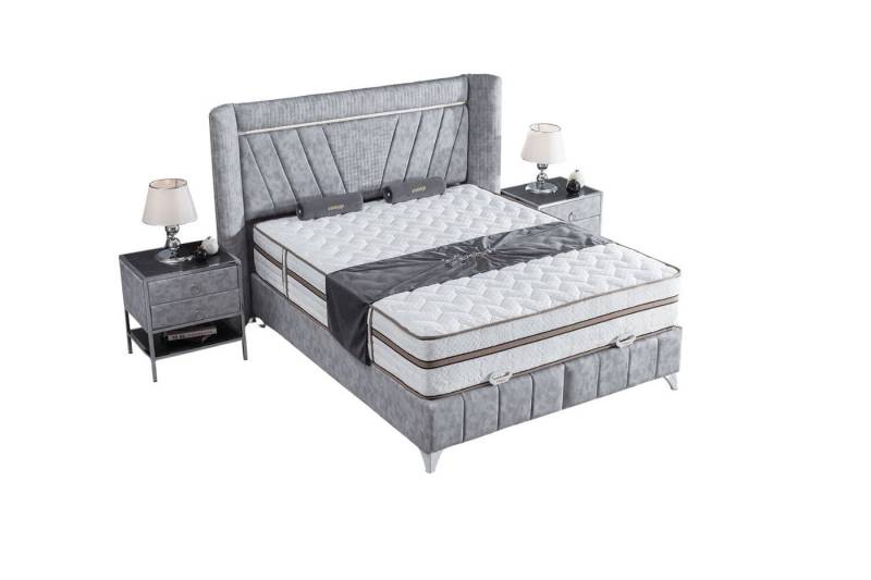 Villa Möbel Boxspringbett LUSSAT (Bett, Bett), Bettkasten mit XXL Stauraum & Gasdruckfedern für einfache Handhabung von Villa Möbel