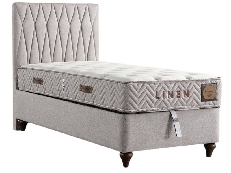 Villa Möbel Boxspringbett Linen (Bett Set, Bett Set), XXL-Bettkasten mit Gasdruckfedern  mühelos & geräumig von Villa Möbel