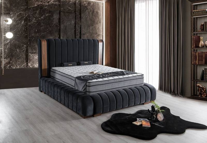 Villa Möbel Boxspringbett PAPEL ART (Bett Set, Bettset), Bettkasten mit XXL Stauraum & Gasdruckfedern für einfache Handhabung von Villa Möbel
