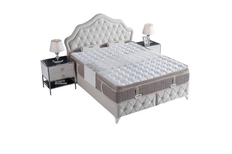 Villa Möbel Boxspringbett Perla (Bett, Bett), Bettkasten mit XXL Stauraum & Gasdruckfedern für einfache Handhabung von Villa Möbel