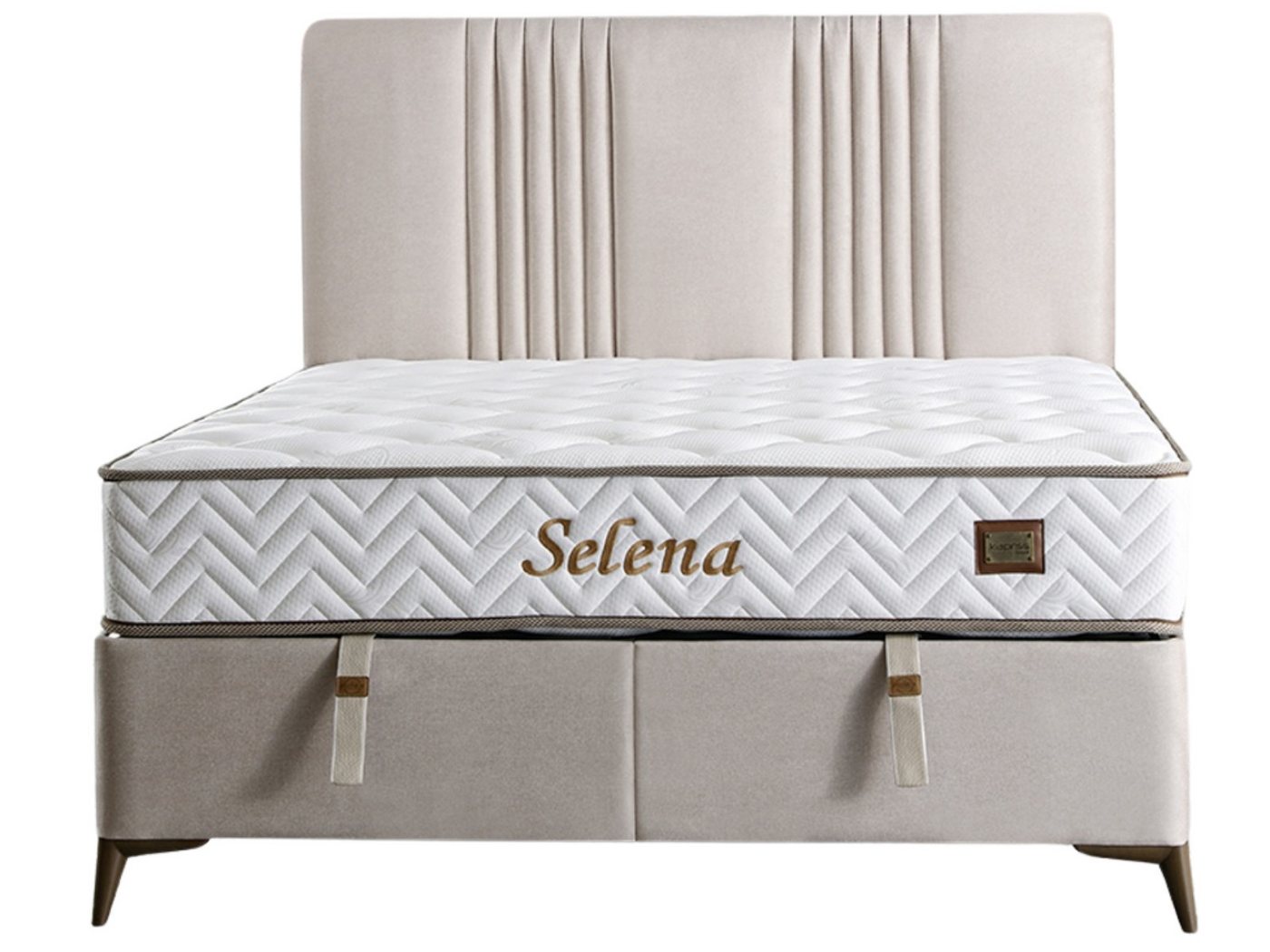 Villa Möbel Boxspringbett Selena (Bett Set, Bett Set), XXL-Bettkasten mit Gasdruckfedern  mühelos & geräumig von Villa Möbel