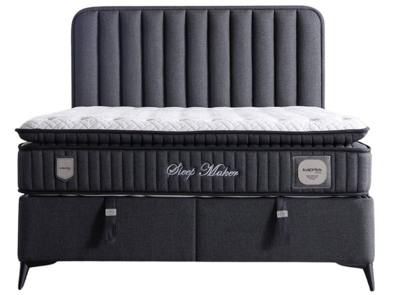 Villa Möbel Boxspringbett Sleepmaker Anthrazit (Bett Set, Bett Set), XXL-Bettkasten mit Gasdruckfedern  mühelos & geräumig von Villa Möbel