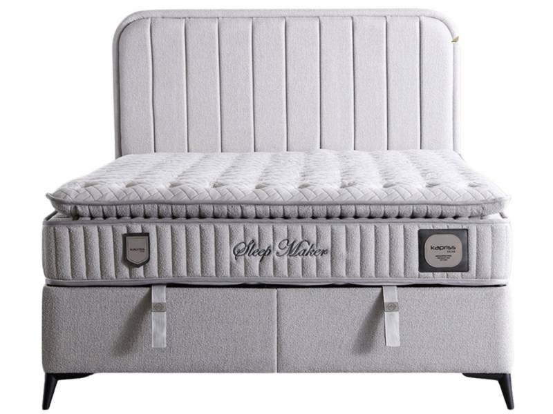 Villa Möbel Boxspringbett Sleepmaker Grau (Bett Set, Bett Set), XXL-Bettkasten mit Gasdruckfedern  mühelos & geräumig von Villa Möbel