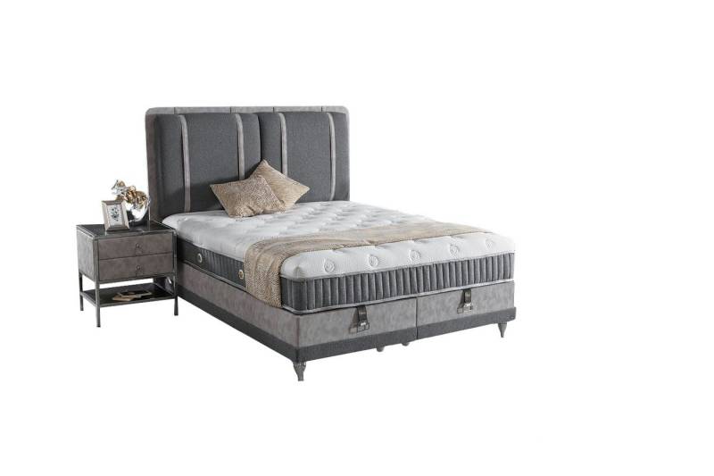 Villa Möbel Boxspringbett TORINO (Bett Set, Bettset), Bettkasten mit XXL Stauraum & Gasdruckfedern für einfache Handhabung von Villa Möbel