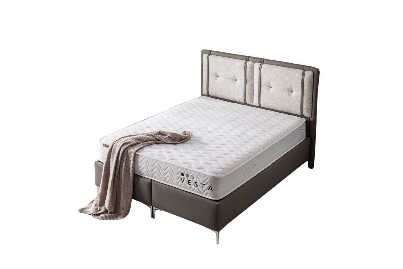 Villa Möbel Boxspringbett Vesta (Bett, Bett), Bettkasten mit XXL Stauraum & Gasdruckfedern für einfache Handhabung von Villa Möbel