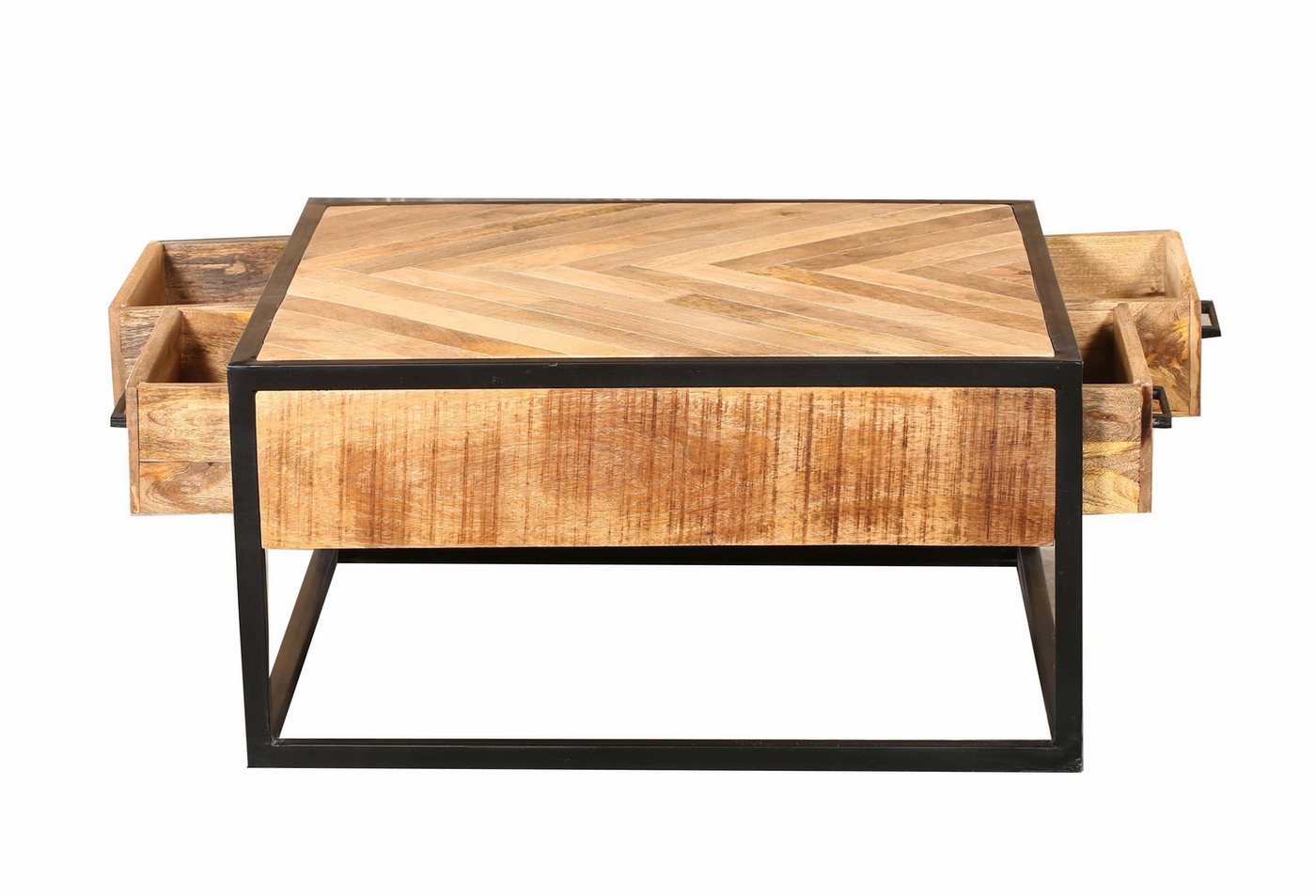 Villa Möbel Couchtisch Couchtisch Darlington 80x80 cm (Packung, 1-St., 1 Tisch), Massivholz mit Matrix-Gestell von Villa Möbel