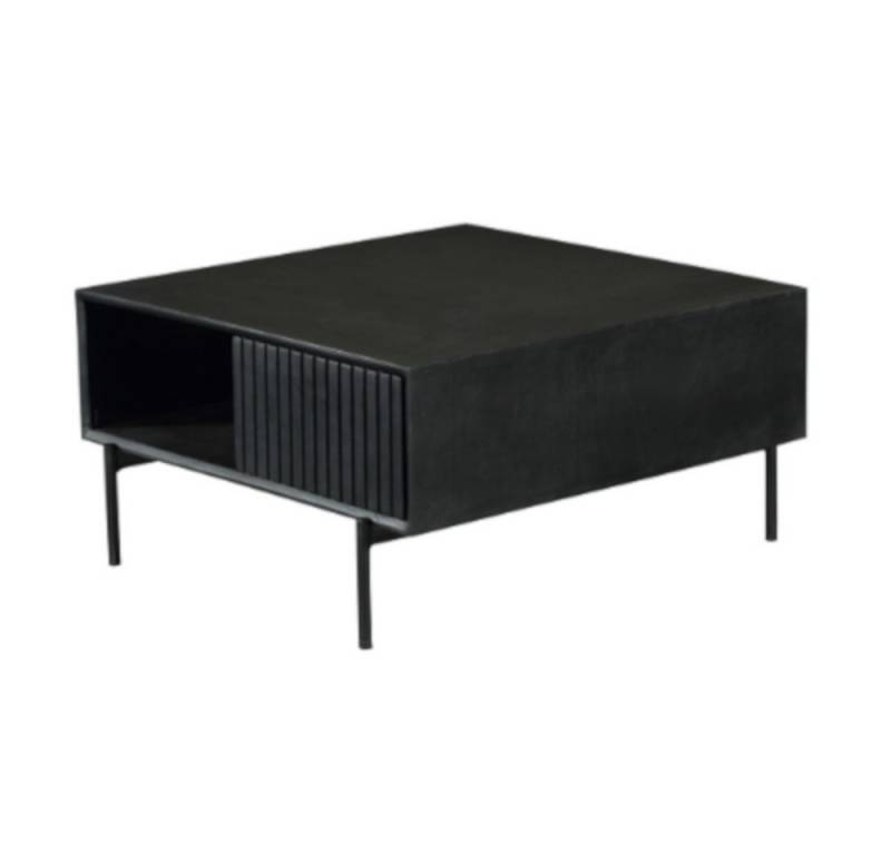Villa Möbel Couchtisch Couchtisch Ellison 80x80 cm (Packung, 1-St., 1 Tisch), Die Metallbeine sind mit einem schwarzen Lack überzogen. von Villa Möbel