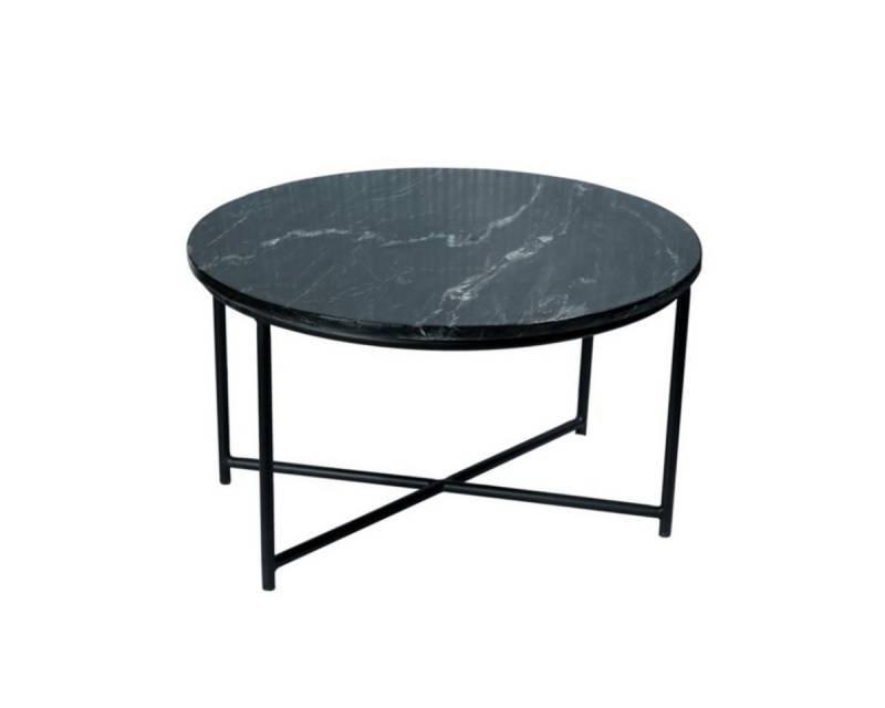 Villa Möbel Couchtisch Couchtisch Tex Schwarzer Marmor 75 cm (Packung, 1-St., 1 Tisch), Metallgestell mit Marmorplatte von Villa Möbel