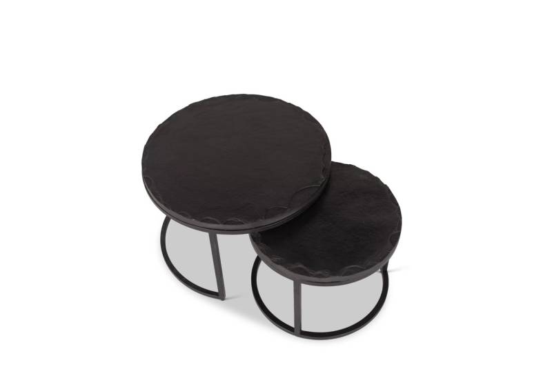 Villa Möbel Couchtisch Couchtisch-Set Serra Schwarz Kadappa Stone 60-45 cm (Set, 2-St., 2er Set), Kadappa-Stein mit Metellgestell von Villa Möbel