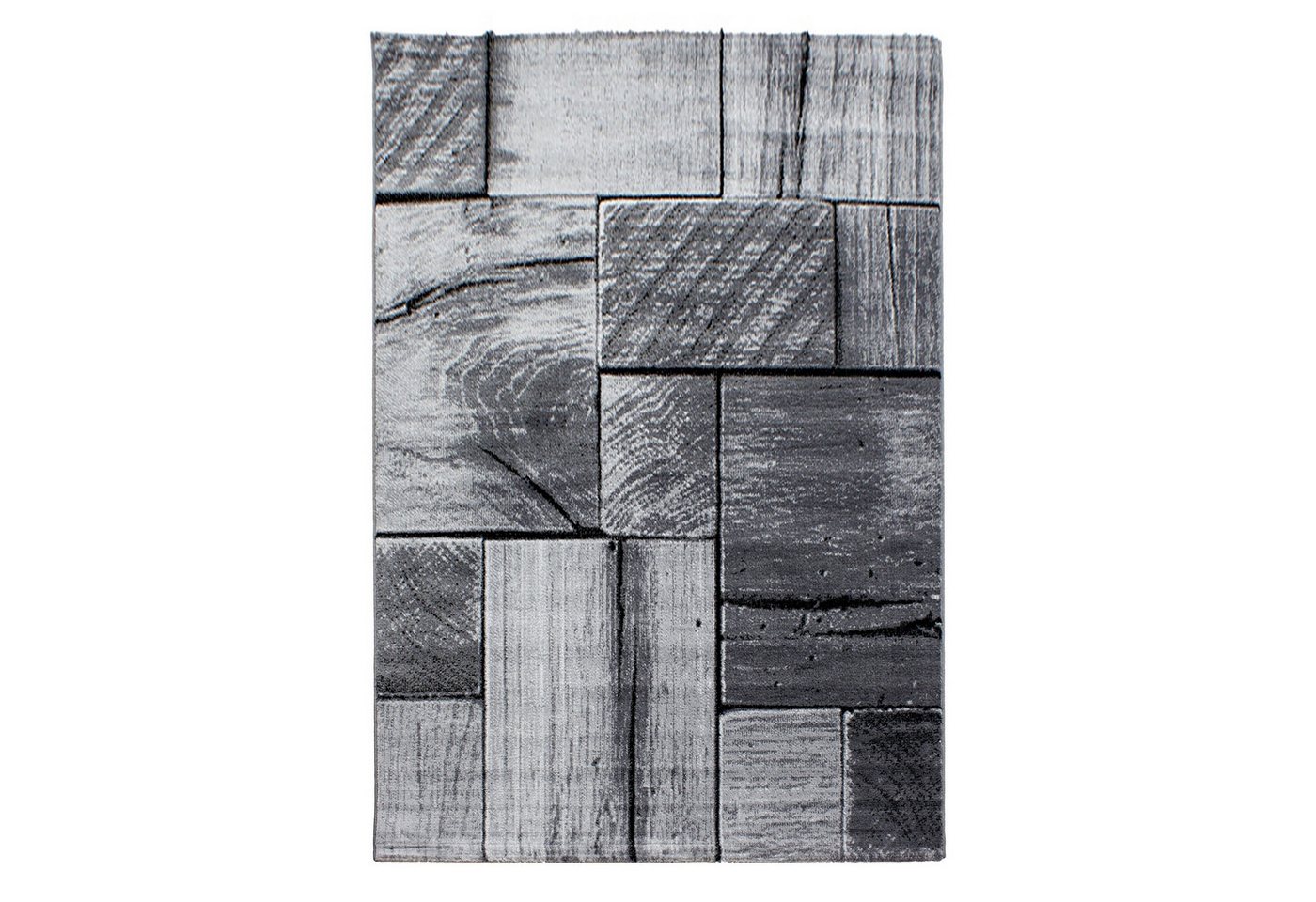 Villa Möbel Designteppich Pararo, Höhe: 12 mm, Modern Kurzflor Teppich Wohnzimmer Holz Optik Schwarz versch. größe Villa Möbel Designteppich Pararo, Höhe: 12 mm, Modern Kurzflor Teppich Wohnzimmer Holz Optik Schwarz versch. größe von Villa Möbel