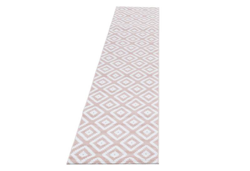 Villa Möbel Designteppich Pluiva, Höhe: 6 mm, Modern Kurzflor Teppich Wohnzimmer Rauten Design Weiß-Pflegeleicht von Villa Möbel