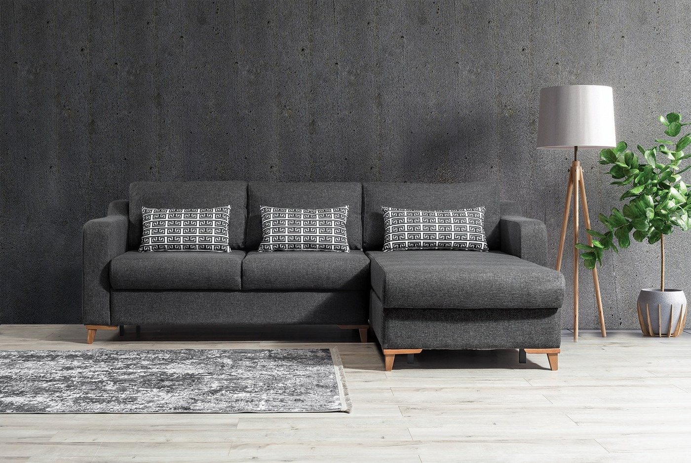 Villa Möbel Ecksofa Basic, 1, Quality Made in Turkey- Pflegeleichter Mikrofaserstoff von Villa Möbel